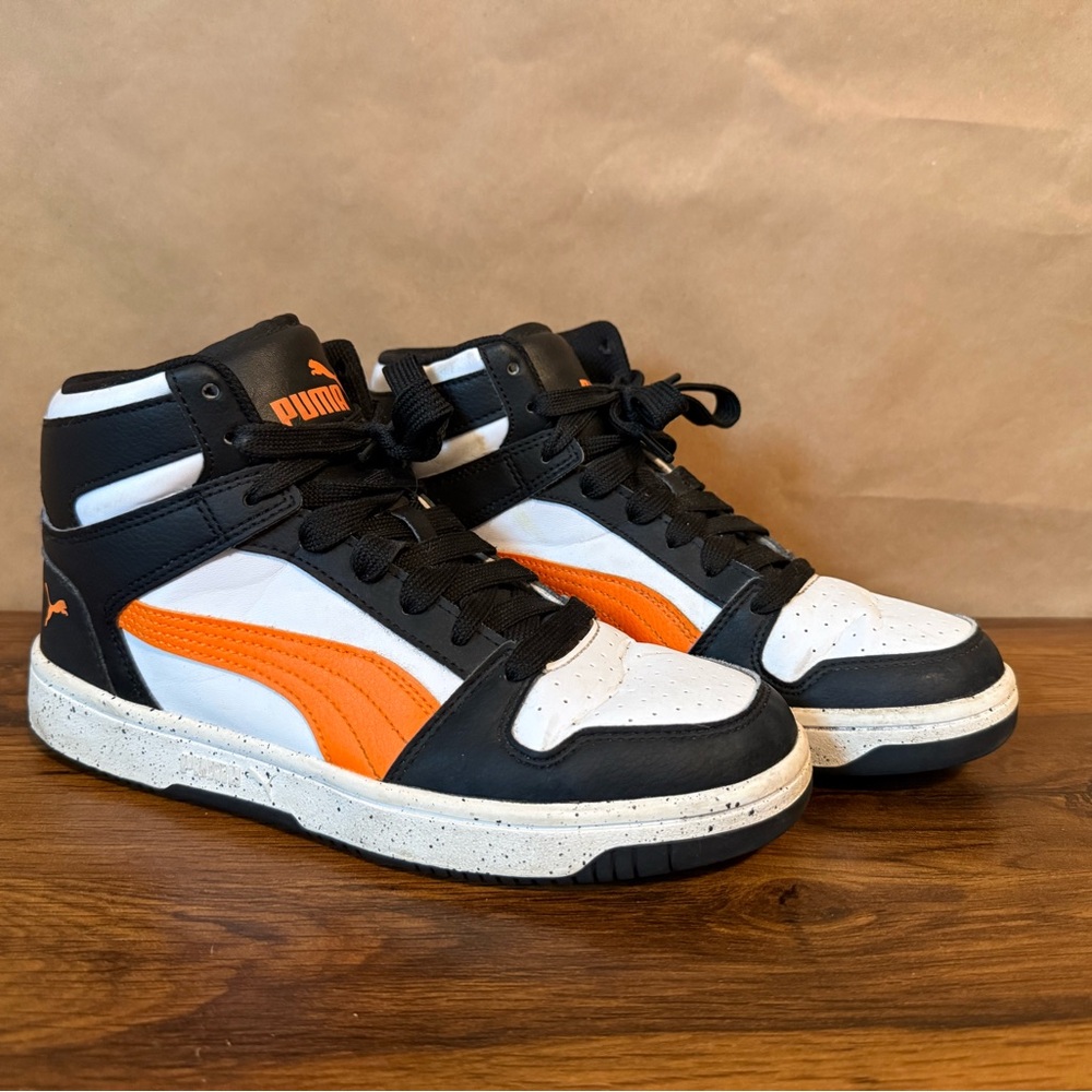 Puma Rebound LayUp Speckle High Top Sneakers - Boys Size 6.5